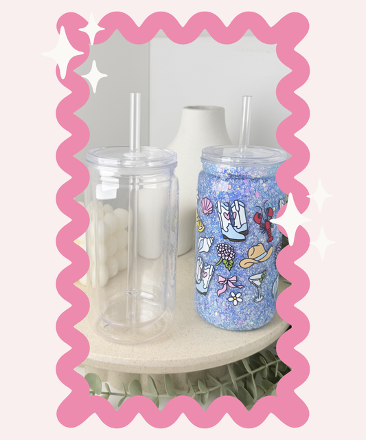 Snow Globe Acrylic Tumbler 16oz